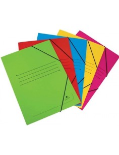 PAQ 20 CARPETA CARTON 4º GOMAS Y SOLAPAS COLORES SURTIDOS